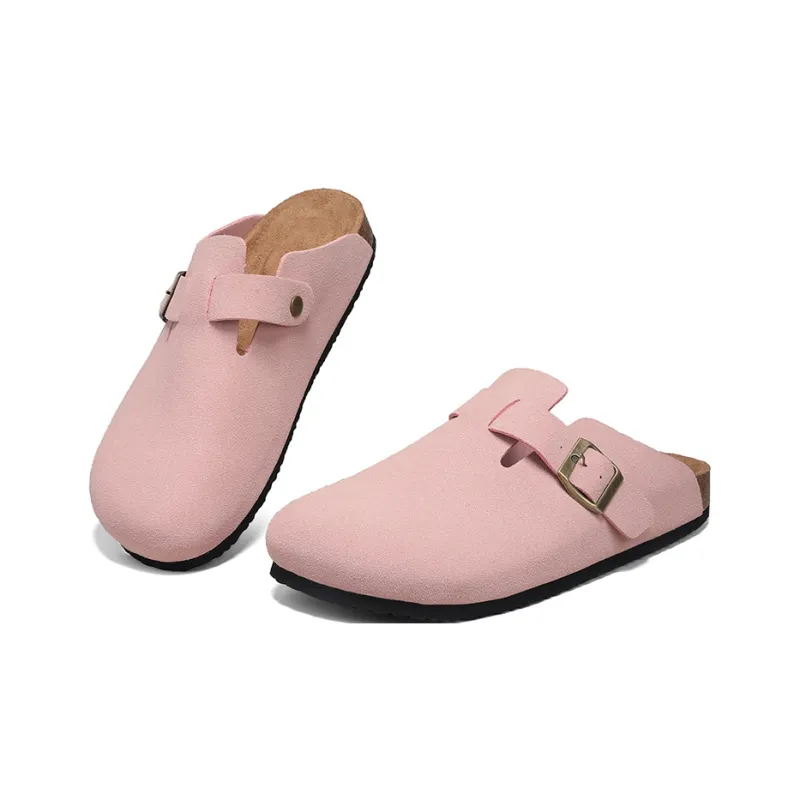 Magelly Cork Sole Slip Resistant Abrasion Resistant Quiet Wrap toe Slippers Unisex-7