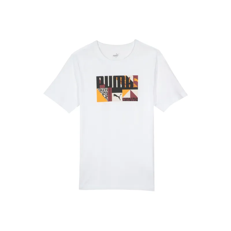 PUMA Basic Graphic T Shirt Men's White-0