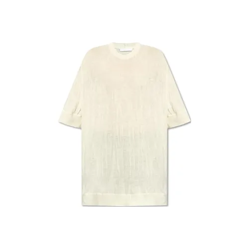 Helmut Lang Crushed Logo Intarsia Knitted T Shirt