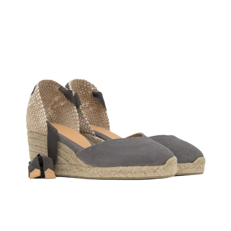 Castañer Chiara Wedge Heel High Heels Women's Gray-2