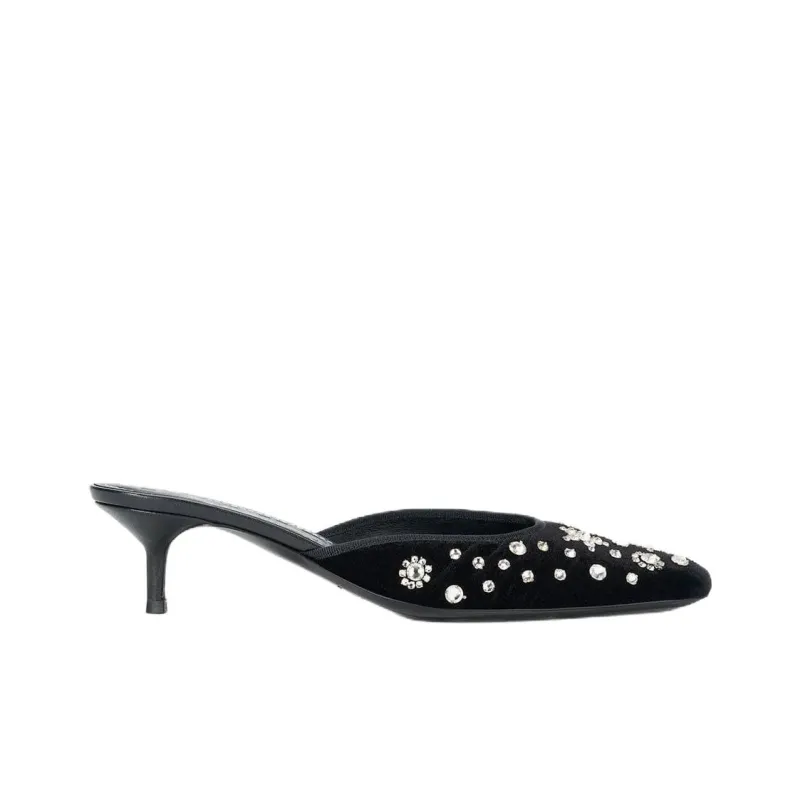 Staud Closed Toe Slippers 9cm Women's Black-1
