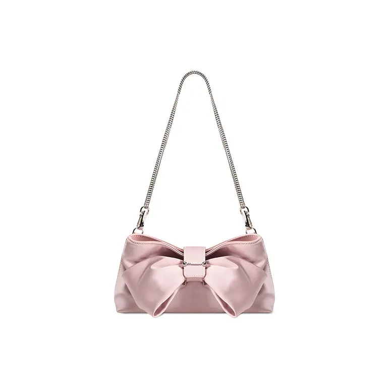 Muuluu Satin Shoulder Bag Regular Women's Cherry Blossom Pink/Wave Gray-1
