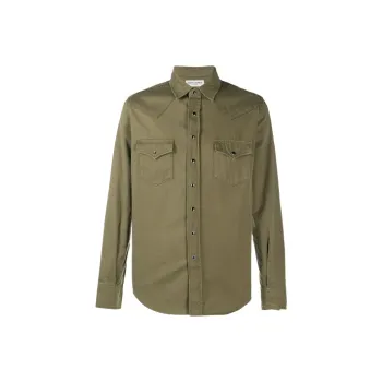SAINT LAURENT Distressed Classic Western Shirt