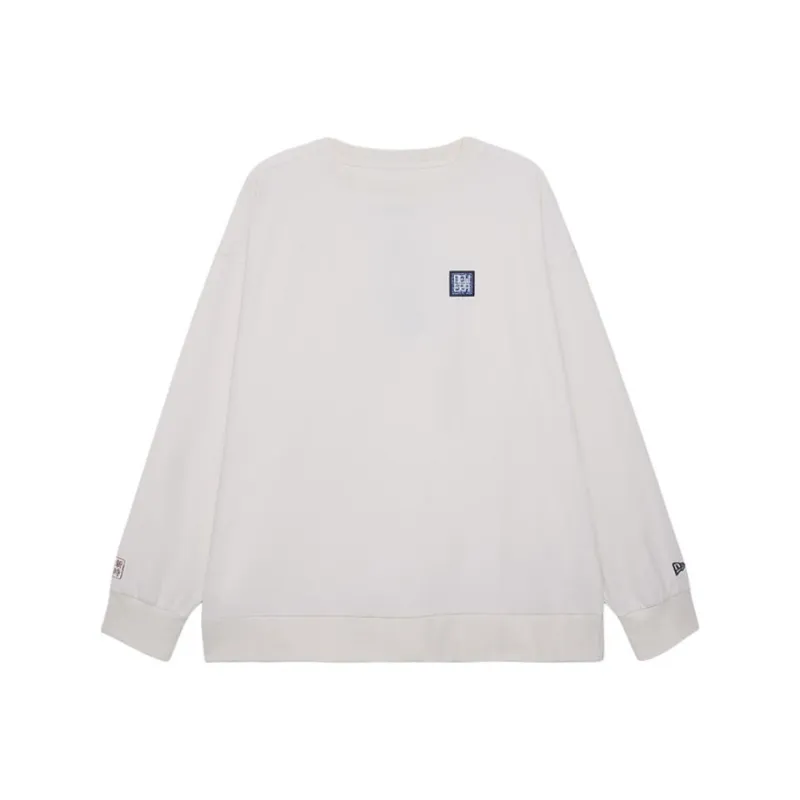 New Era Blue And White Porcelain Series Sweatshirts Unisex White-0