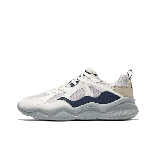 Erke Abrasion Resistant Breathable Low Top Casual Shoes Men's Mist Gray Microcrystal White