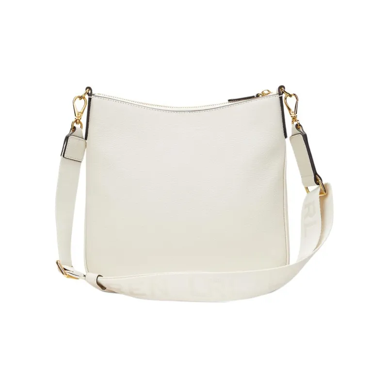 Polo Ralph Lauren Cow Leather Shoulder Bag, Crossbody Bag Large Size Women's White-2