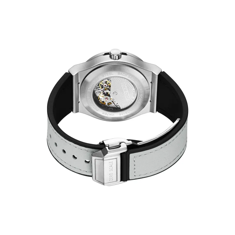 Zero Scale Star Track Zero Gravity Collection Mechanical Movement Rubber Strap Watch Men's Watches Cut Out Dial-5