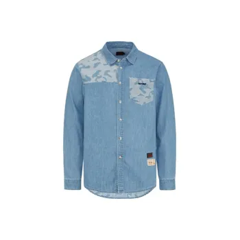 EVISU Shirts Men Denim Blue