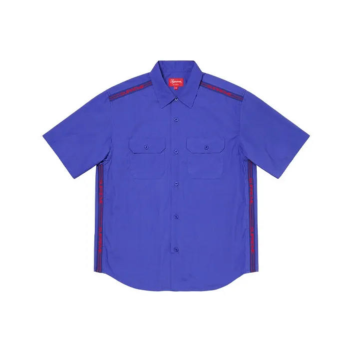 Supreme Logo Rib S/S Work Shirt-1