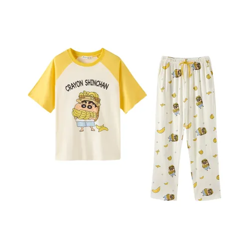 QINZUIMAO x Crayon Shinchan/ Pajama Set Women's Gift Box Set White