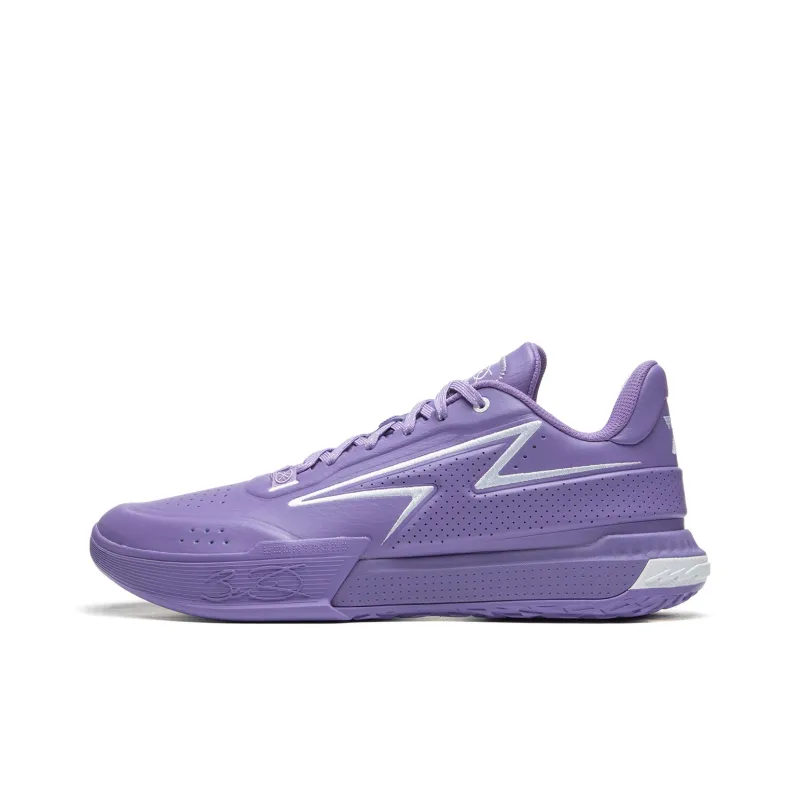LiNing Abrasion Resistant Slip Resistant Low Top Basketball Shoes Men's Purple-0