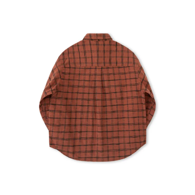 EVISTUB Shirt Unisex Red Black Plaid Color-1