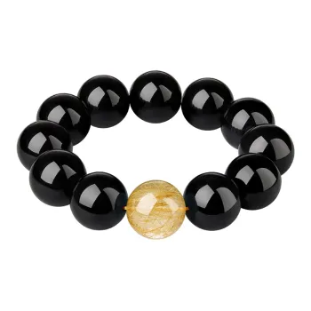 Moonstone Edge Obsidian Jade Bracelets Men's