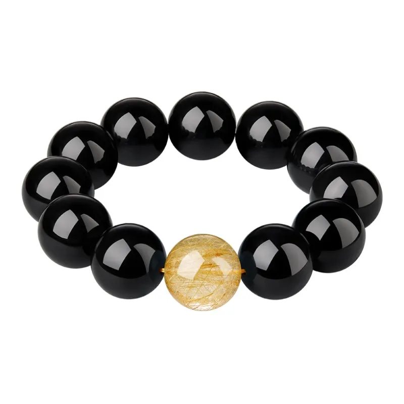 Moonstone Edge Obsidian Jade Bracelets Men's-0