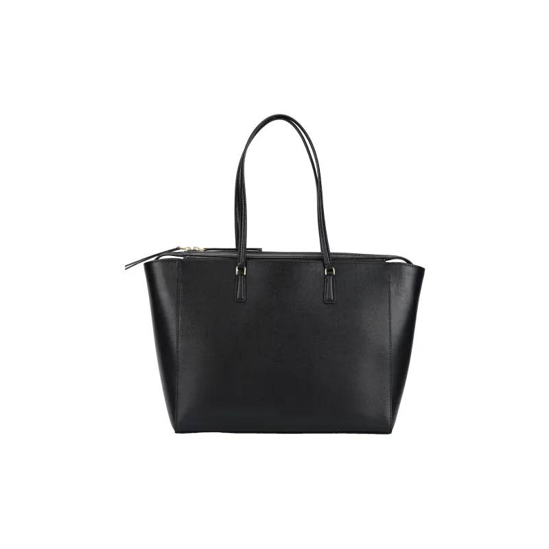 TORY BURCH Robinson Leather Tote Bag, Shopping Bag, Shoulder Bag, Handbag Women's Black-2
