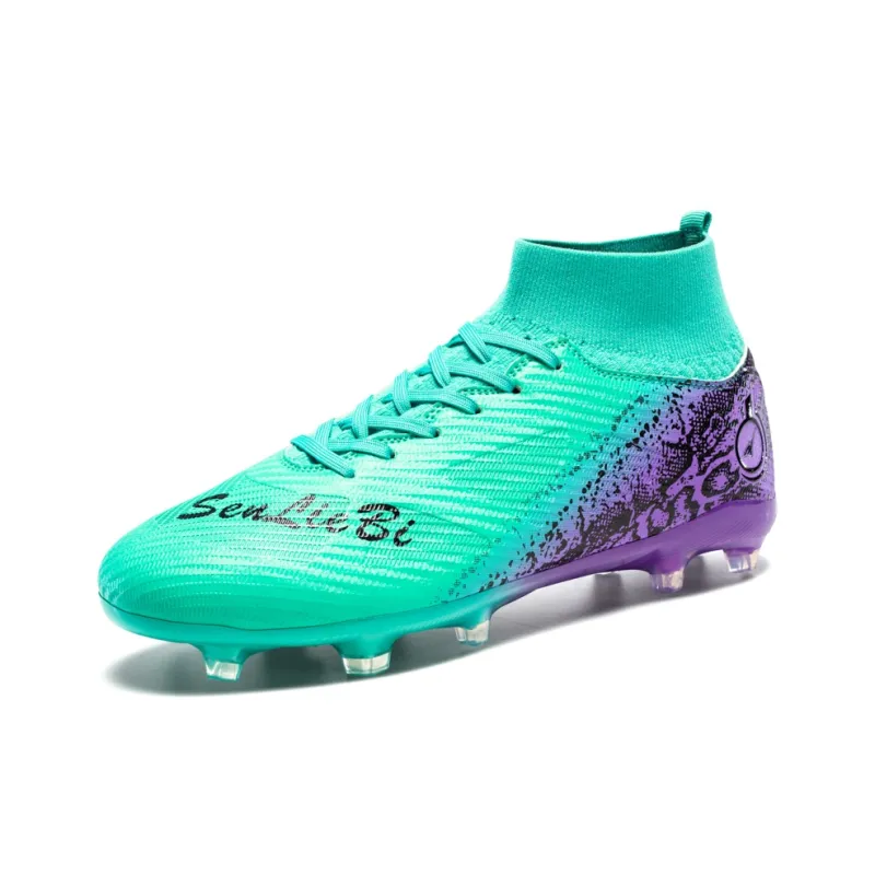 QIUTEXIONG SG Metal Long Studs Soft Ground Slip Resistant Coverage Soccer Shoes Unisex-15