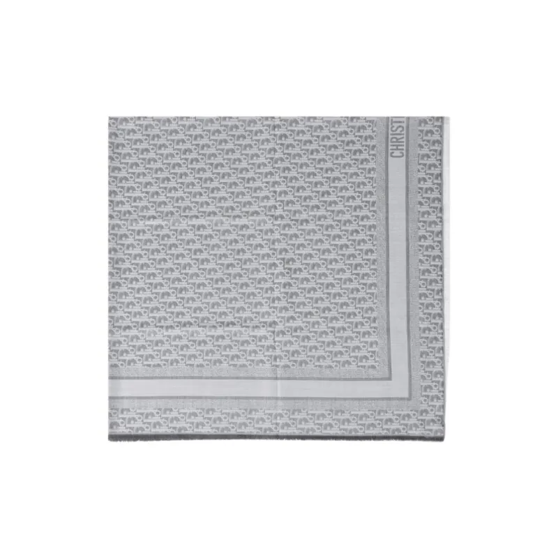 DIOR Silk, Wool, Cashmere, Silk Knit Scarves Women's Gray-1