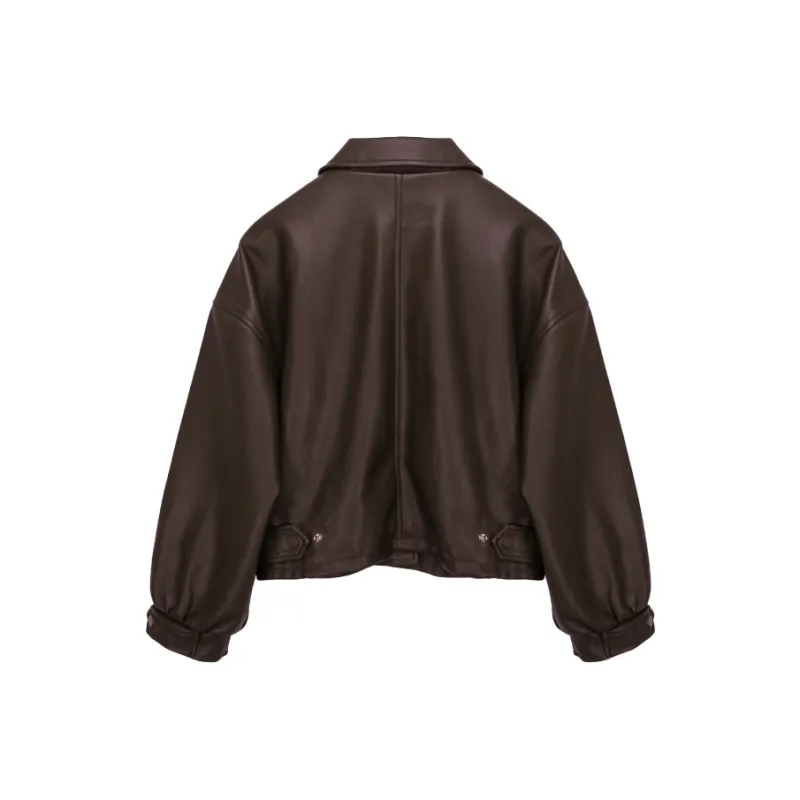 COMBO Leather Jacket Women's Green-3