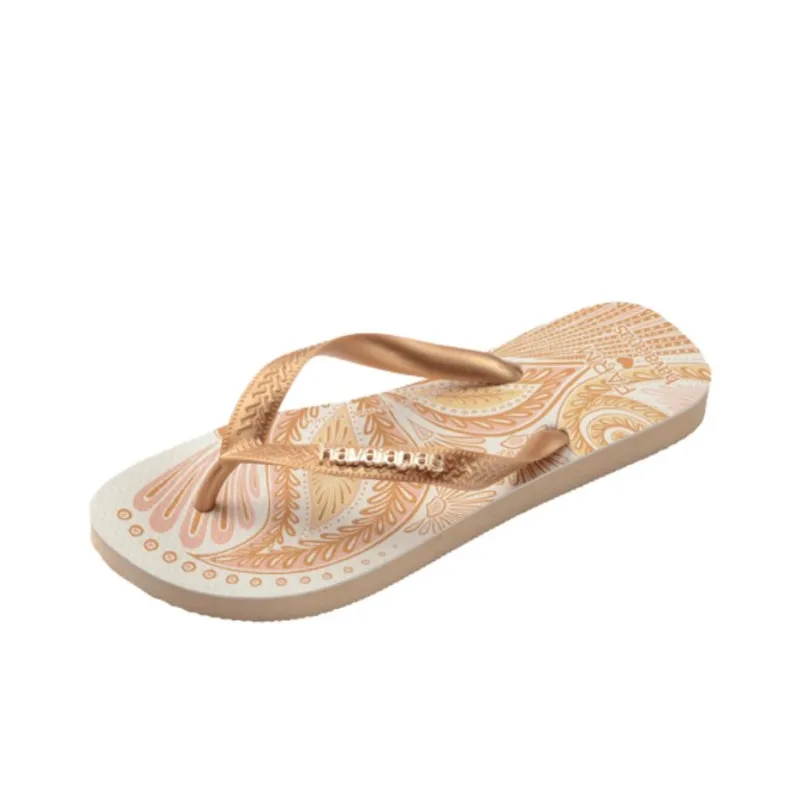 FARM RIO x Havaianas Rubber Sole Quick Dry Flip Flops Women's Gold-1