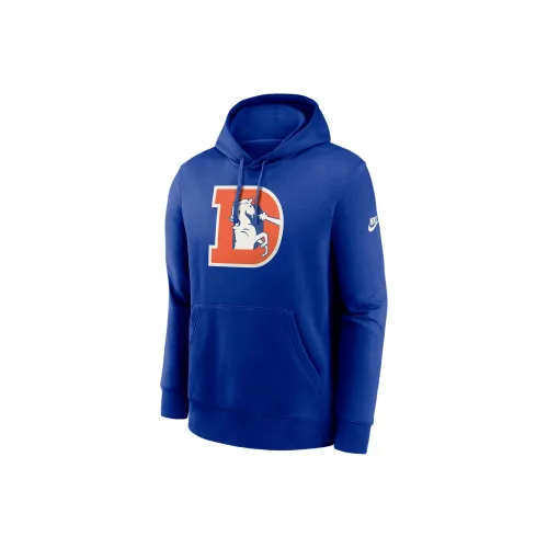 Nike pink Broncos Rewind Club Logo Men's Nike Nfl Pullover Hoodie