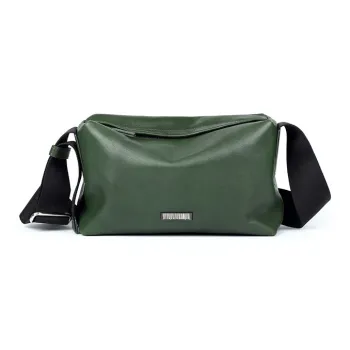 LARTIGENT Cow Leather Shoulder Bag, Crossbody Bag Men's Green/Brown