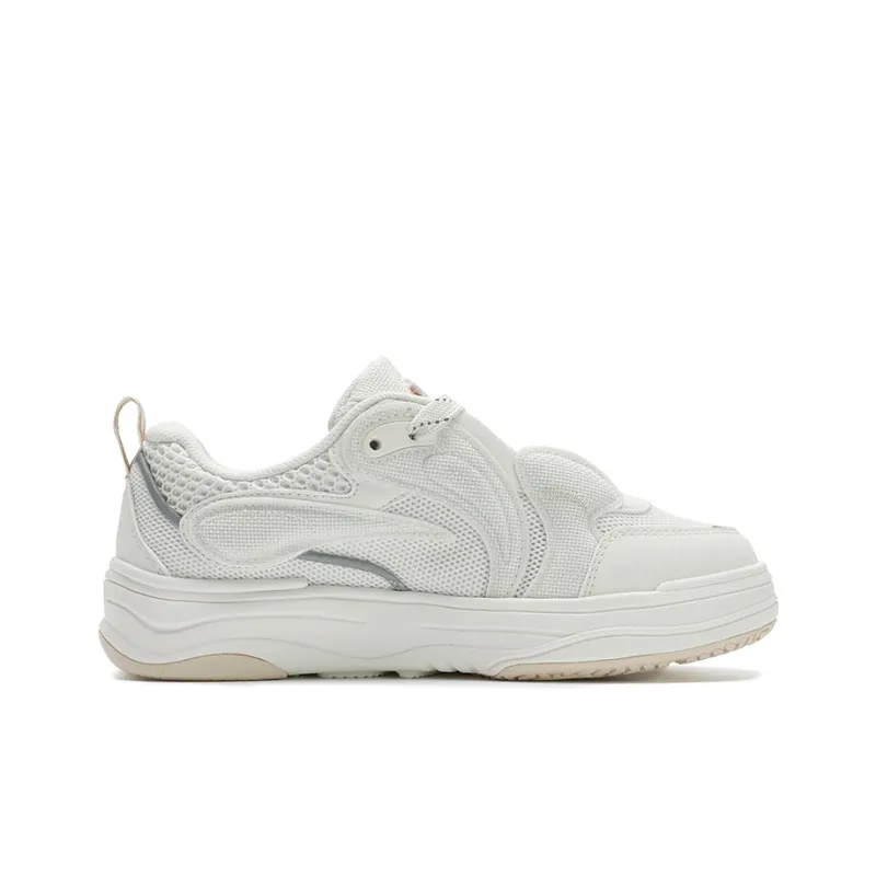 FILA VIBE Breathable Low Top Skateboard Shoes Women's White Yellow-1