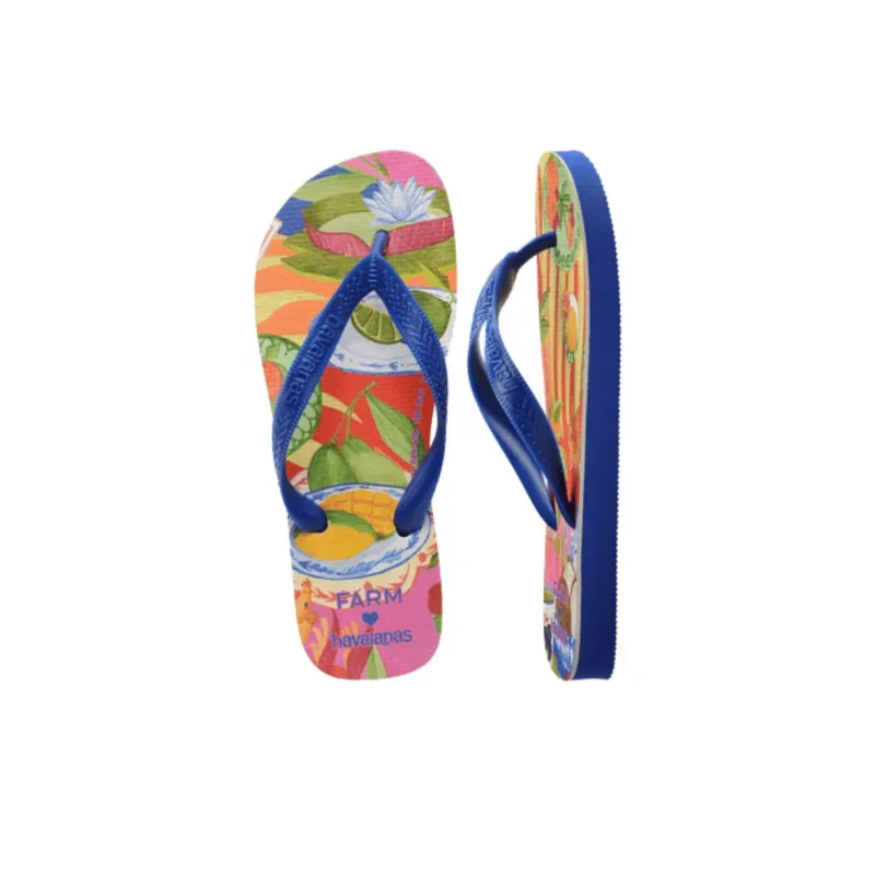 FARM RIO x Havaianas Rubber Sole Quick Dry Flip Flops Women's Blue-3