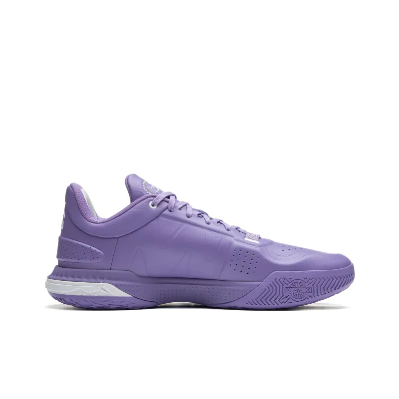 LiNing Abrasion Resistant Slip Resistant Low Top Basketball Shoes Men's Purple-1