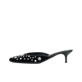 Staud Closed Toe Slippers 9cm Women's Black