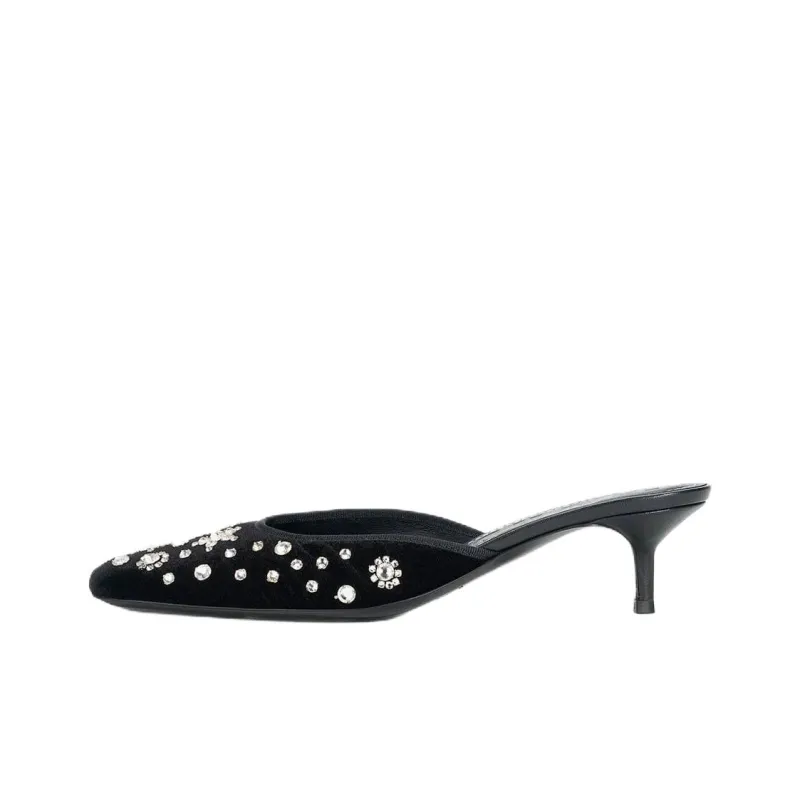 Staud Closed Toe Slippers 9cm Women's Black-0
