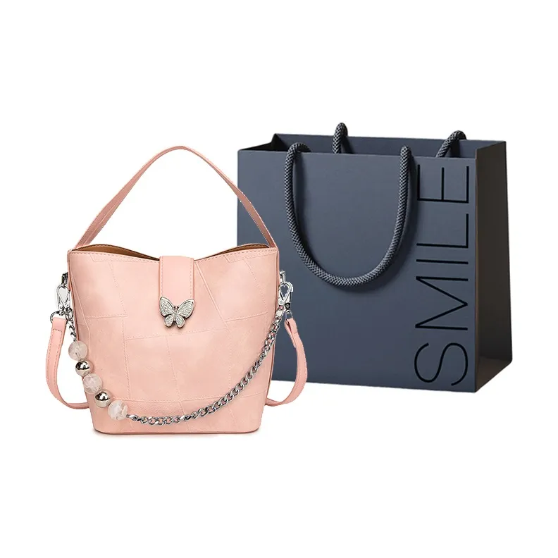 SWIMADE PU Handbag Women's Ecru/Blue/Pink-0