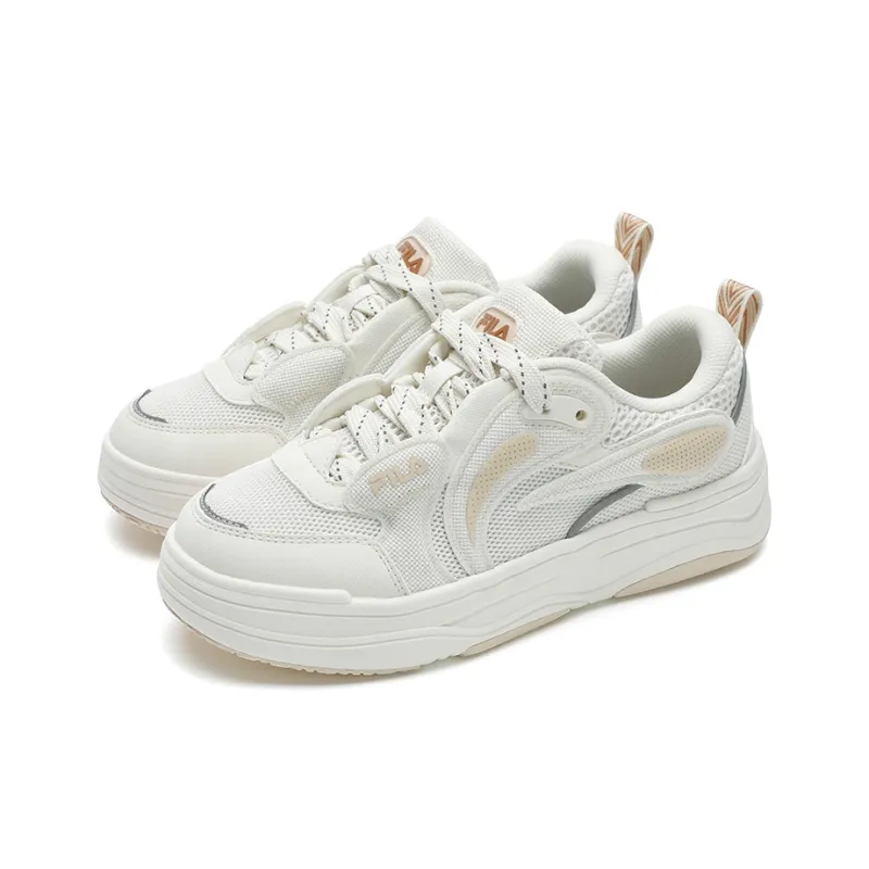 FILA VIBE Breathable Low Top Skateboard Shoes Women's White Yellow-2