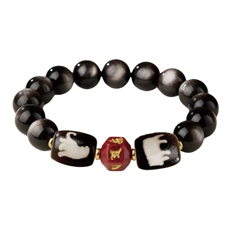 Yi Mingju Obsidian Bracelets Unisex-5