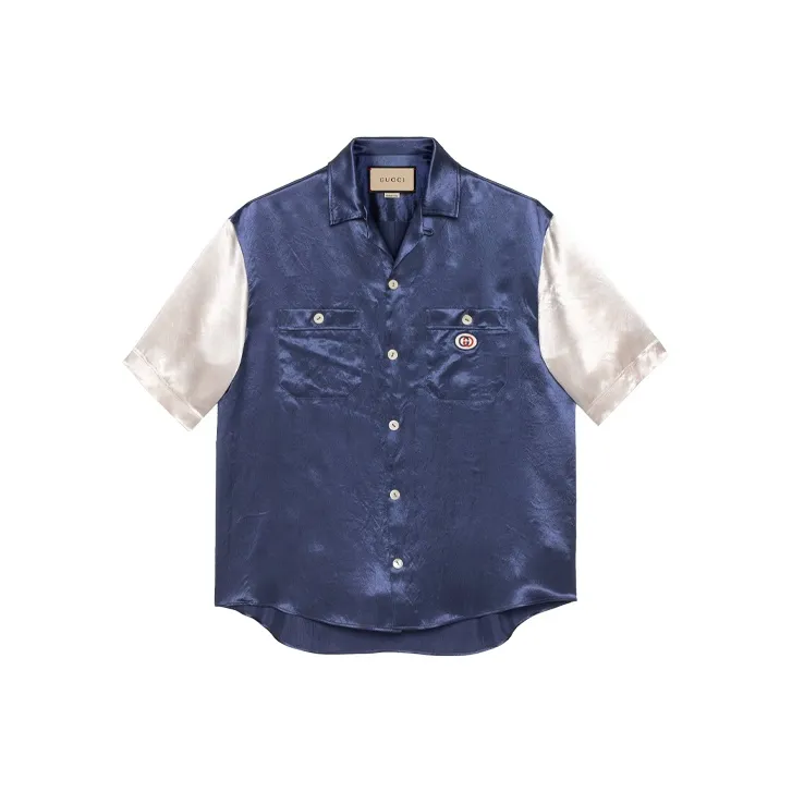 GUCCI Shirts Men Blue-0