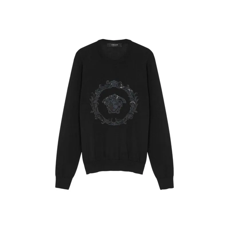 VERSACE Medusa Embroidered Crewneck Jumper-0