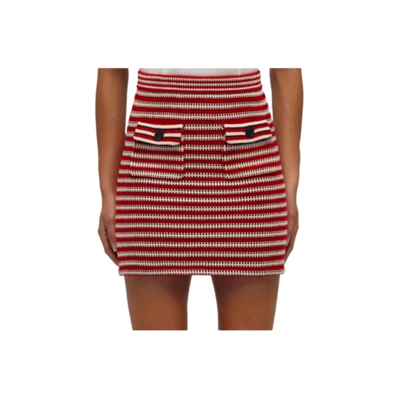 Self portrait Casual Short Skirts Women's Red Pink-4