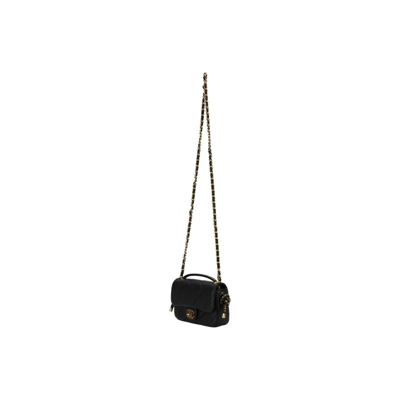 CHANEL Leather One Shoulder Handbag Women's Black-1