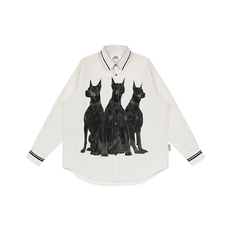 EMPTY REFERENCE Doberman Series Shirt Unisex Light Gray-0