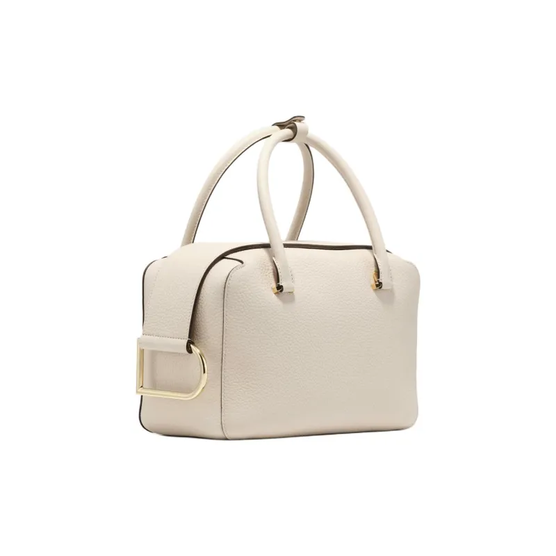 Delvau Cool Bo Grain Calfskin One Shoulder Handbags Medium Size Women's Ecru-1