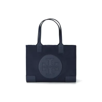 TORY BURCH Ella Recycled Polyester Tote Bag Shopping Bag Shoulder Bag Handbag Mini Women's Dark Marine Blue