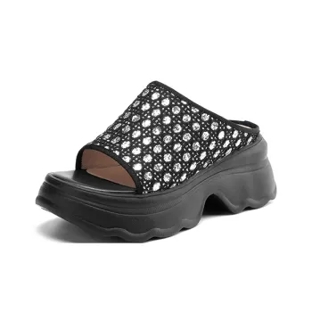 Su Yanjiao Rubber Foam Outsole Quiet Slip Resistant Cushioning Slide Slippers Women's