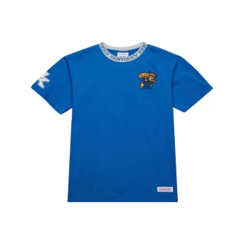 Mitchell & Ness x NCAA Kentucky Wildcats Jacquard Ringer T Shirt Men's Royal Blue