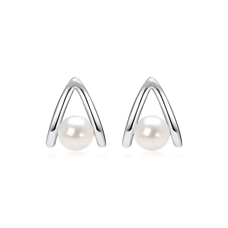 Andaozi Pearl Stud Earrings Women's-0