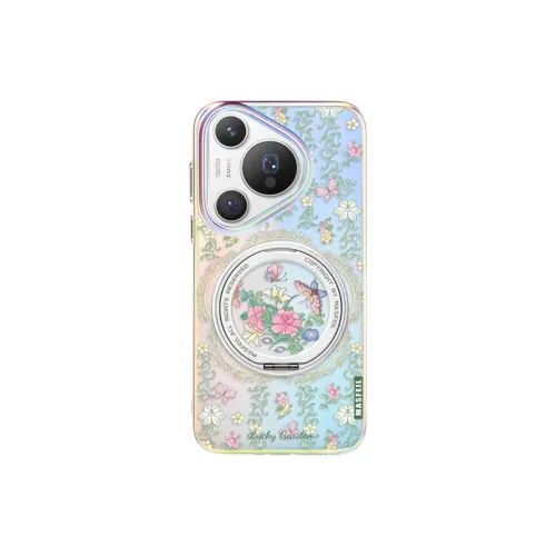 Marsfield Acrylic Material 360 Rotating Magnetic Stand Case Flowers And Shell Phone Cases Compatibility  Huawei P70/Pro