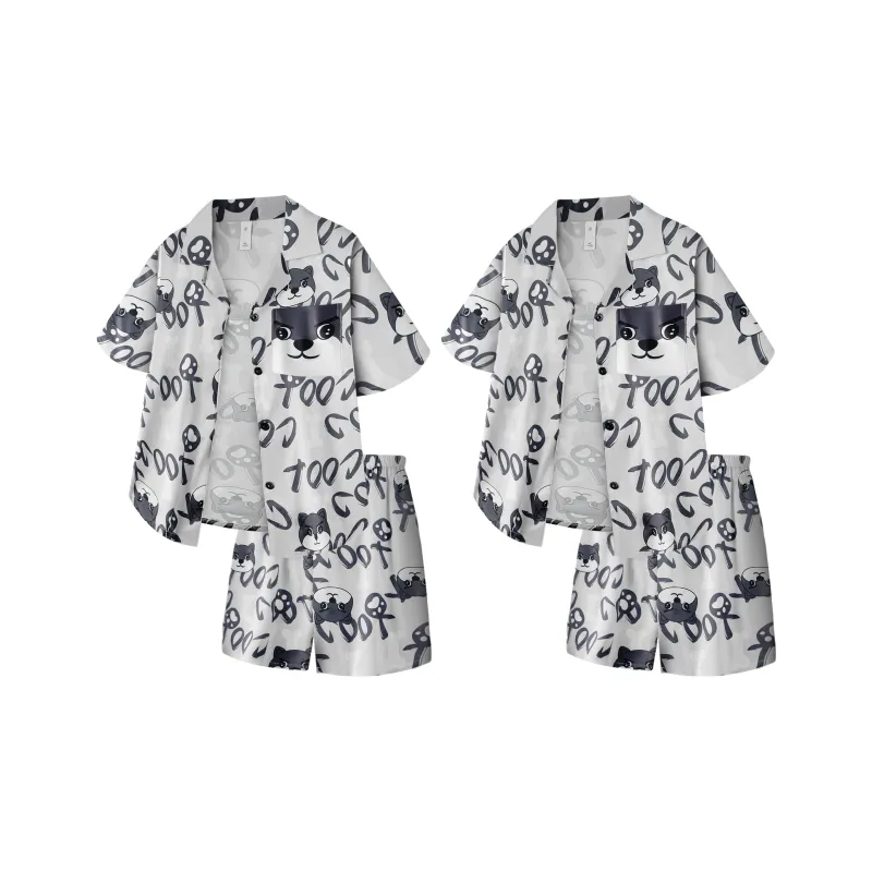 Qiao Ni Tong Pajama Set Unisex Silver Gray-1