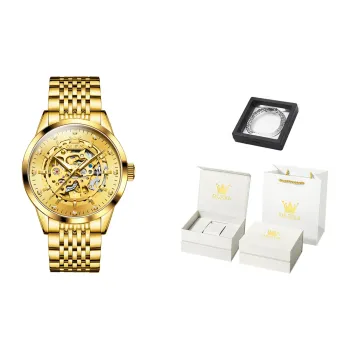 OLEVS Mechanical Movement Stainless Steel Watchband Watch Men's Watches White Dial