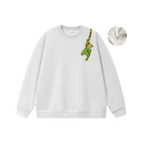 White Gray Fleece-Lined Thickened