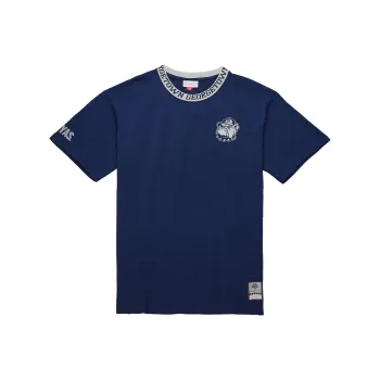 Mitchell & Ness x NCAA Georgetown Hoyas Ringer SS T Shirt Men's Marine Blue