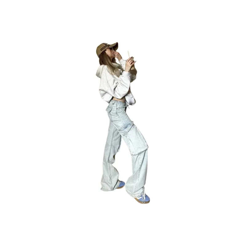 Flowers In Water Jeans Women's Light Blue-2