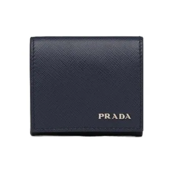 PRADA Saffiano Leather Coin Purse Regular Men's Marine Blue